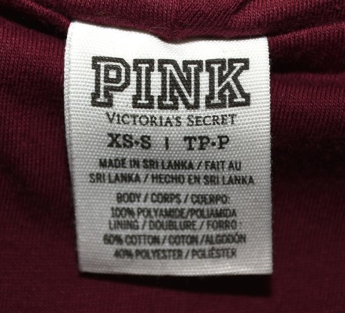 Victorias Secret Pink Dog Logo Burgundy Hooded Womens Windbreaker Jacket Size XS - Picture 8 of 8