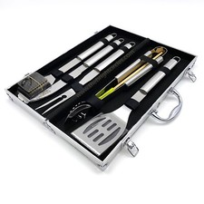 BBQ Tools Set Stainless Steel Set 5-Pieces with Case  BONUS - SALE - US seller