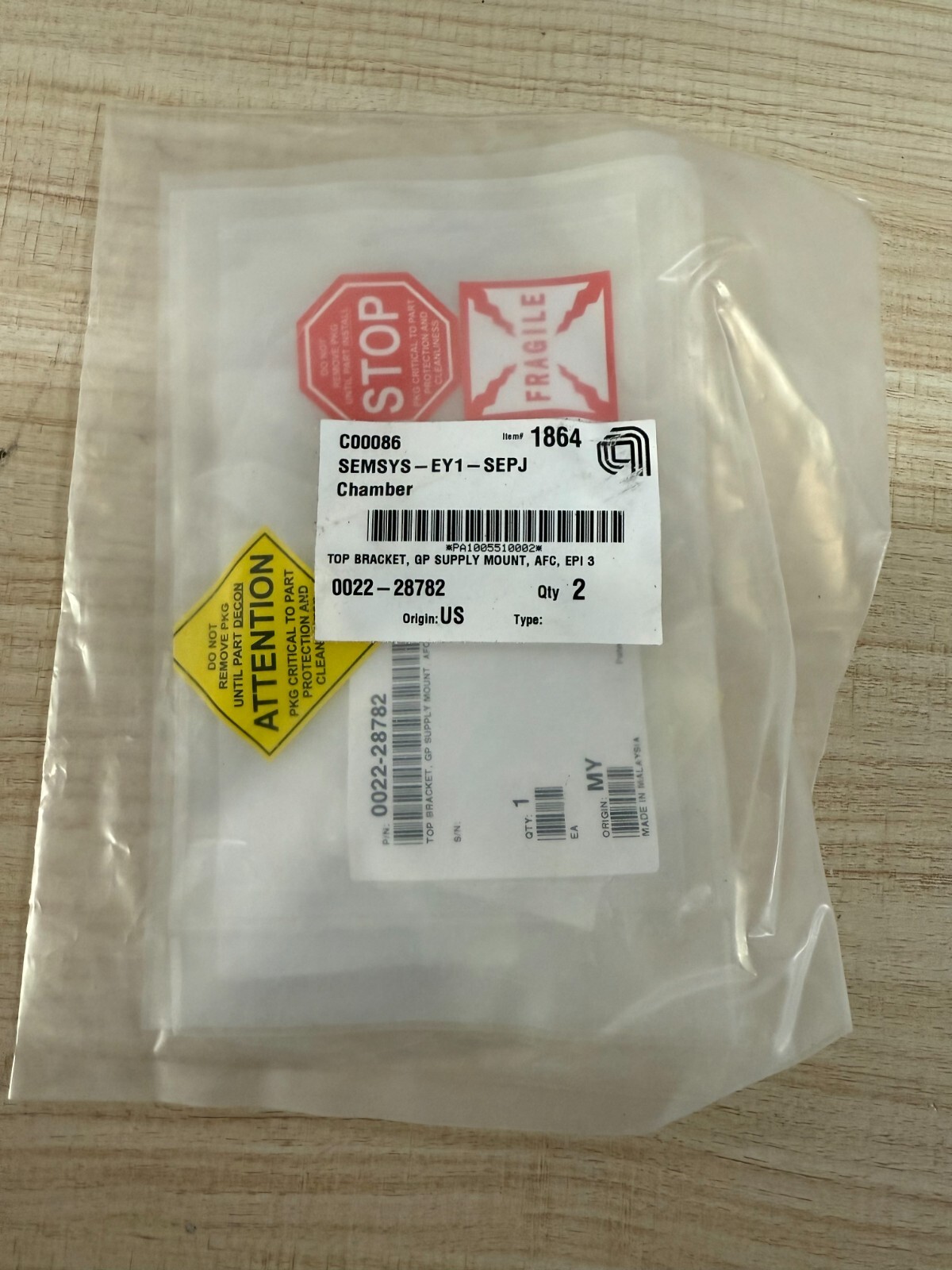 Applied Materials AMAT 0022-28782 TOP BRACKET,GP SUPPLY MOUNT,AFC,EPI 3, new