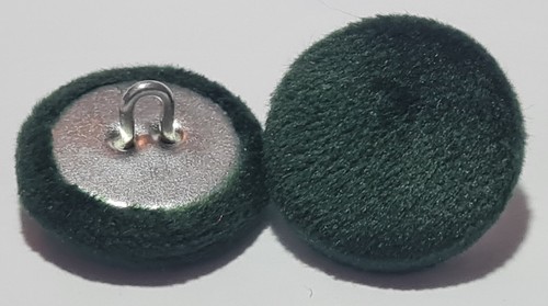 Dark Green Velvet Fabric Buttons, 16mm, 18mm, 20mm, 23mm, 25mm, 31mm, or 37mm - Picture 3 of 6