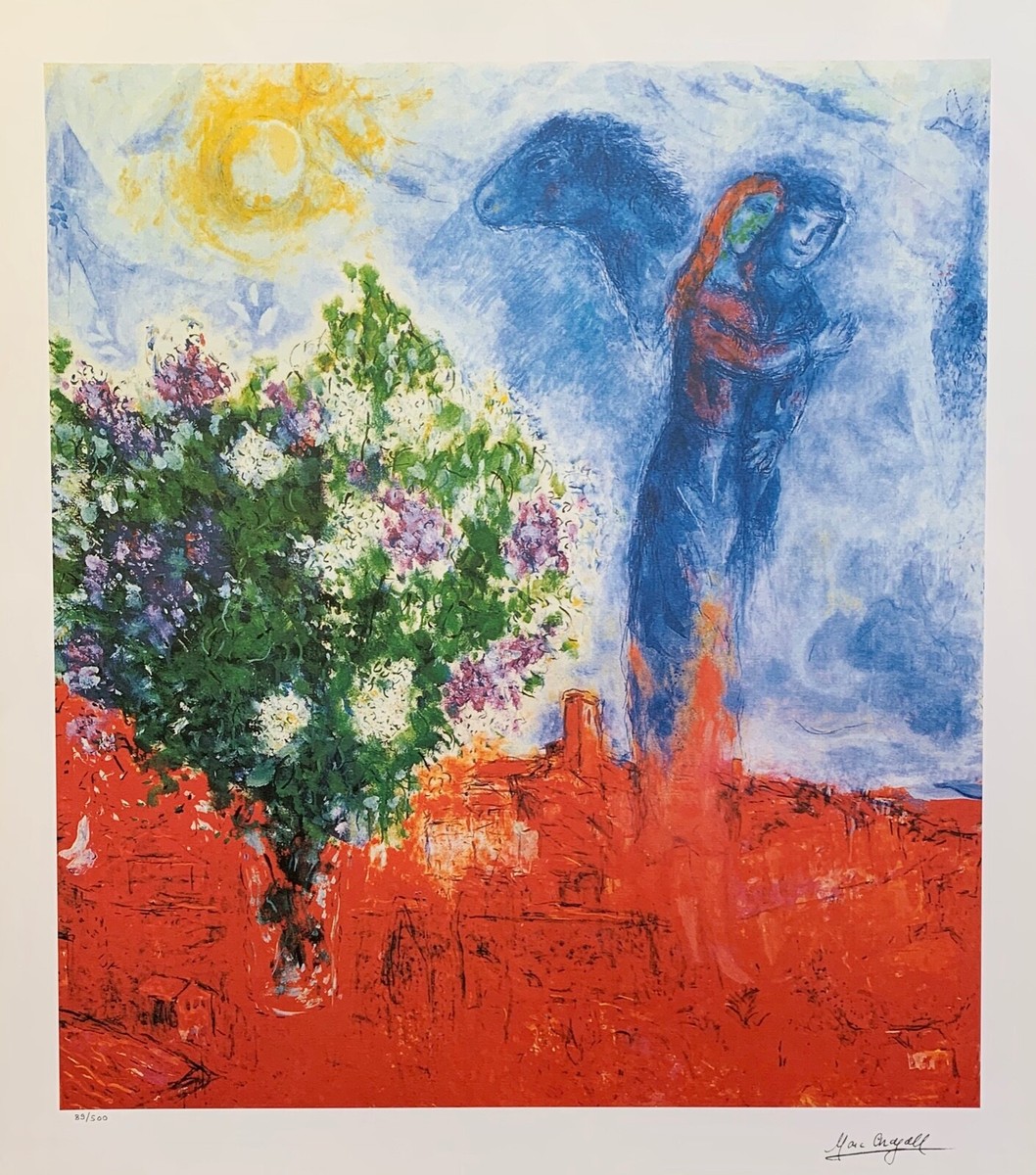 Chagall、LE COUPLE、希少画集画、新品額装付 Chagall、LE COUPLE、希少画集画、新品額装付