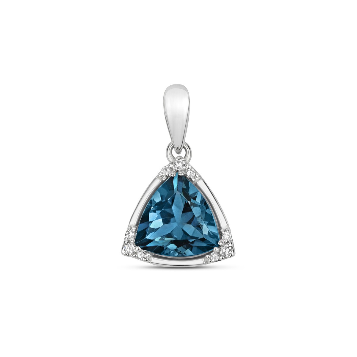9ct Blue Topaz & Diamond pendant. 9ct Blue Topaz & Diamond pendant.