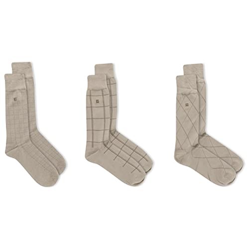 Chaps Herren gestrichelte Fensterscheibe elegante Crew Hosensocken 3 Paar, khaki, Schuhgröße: - Bild 3 von 6