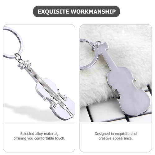 5 Pcs Guitar Keychain Metal Keyring Pendant Child Backpack Simulation - Picture 6 of 12