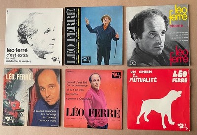 Leo FERRE Set x 6 EP 45T Es ist extra-Paname-Die französische Sprache-Der Hund-etc EX