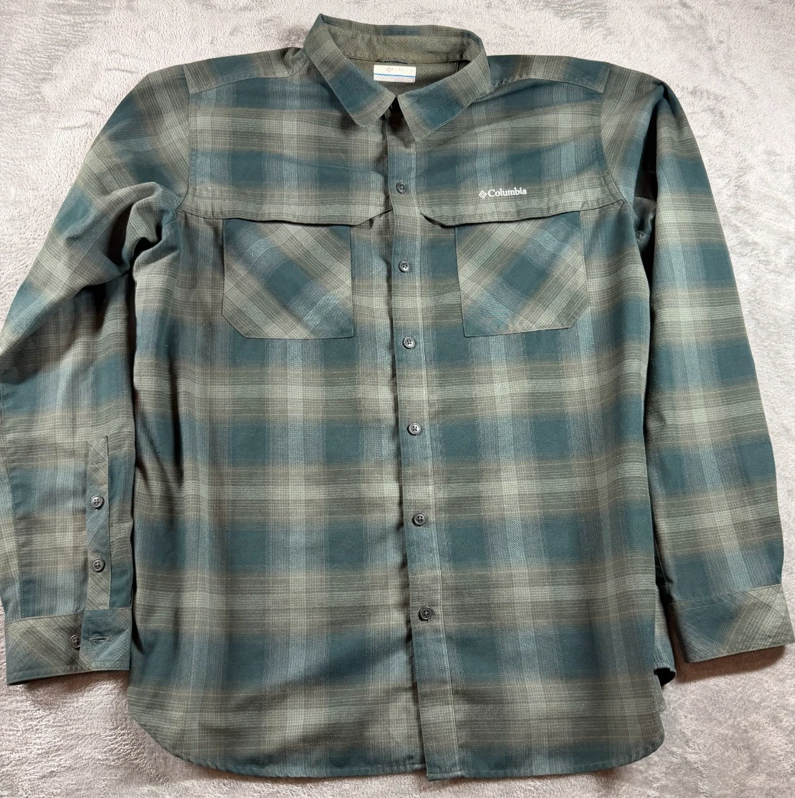 Columbia Omni-Wick Plaid Button Up Shirt Mens XL Outdoor Hiking