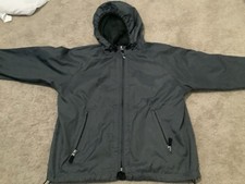 PLACE ATHLETIC DEPT. Boys Windbreaker Hooded Jacket Dark Gray L 10/12 Full Zip