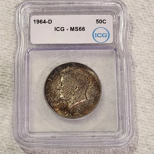 1964-D Kennedy Half Dollar MS66 ICG Toned