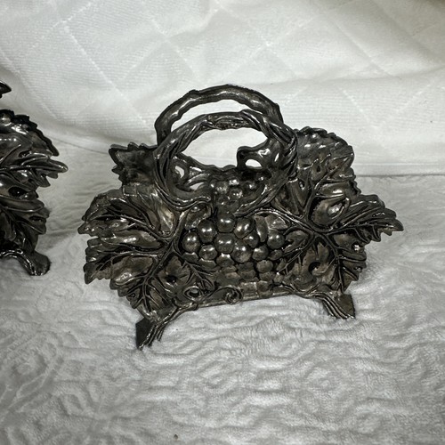 Vintage Aluminiumguss Weinrebe Serviettenhalter - groß und klein - Bild 2 von 8