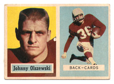 1957 Topps NFL football card #62 - JOHNNY OLSZEWSKI - Chicago Cardinals