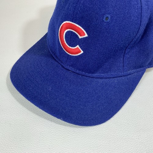 Vintage Chicago Cubs Logo MLB Sports Specialties 100 % Wolle eng anliegende Mütze Kappe 7 1/8 USA - Bild 3 von 11