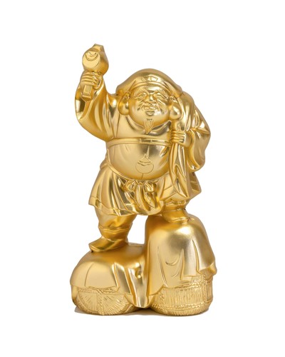 Daikokuten, one of the Seven Lucky Gods of Good Fortune (gold plated/24k gold) S