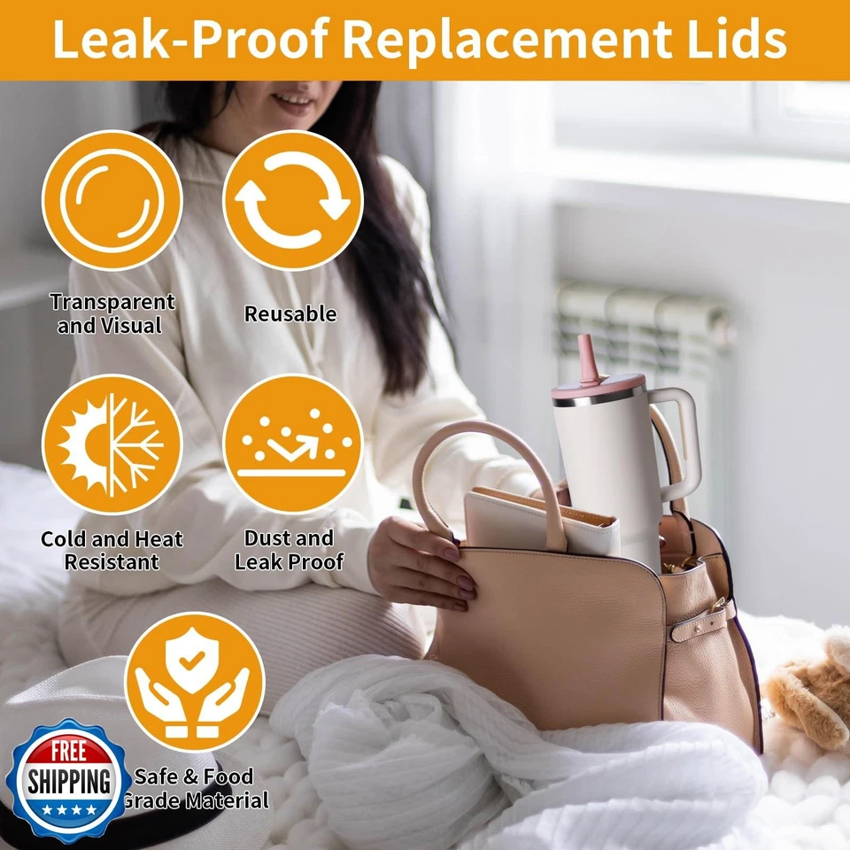 Paquete de 2 tapas a prueba de fugas de pajita abatible de 30 oz para Stanley Quencher H2.0, a prueba de derrames Foto 4 de 4