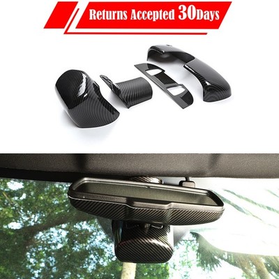 New Interior Rearview Mirror Panel Cover Trim for Dodge Challenger 2015+Carbon