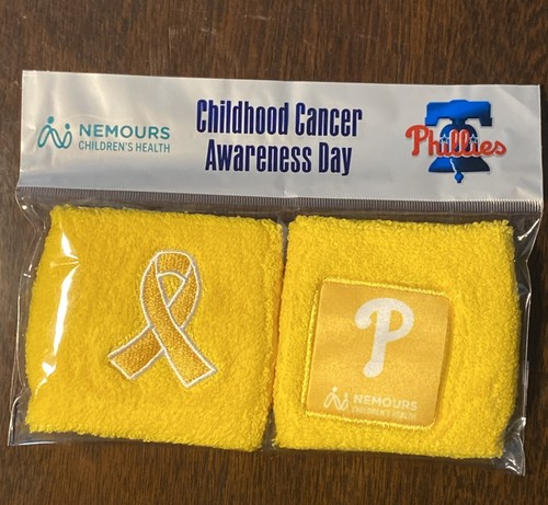 PHILADELPHIA PHILLIES 2024 SGA MLB Wristbands Childhood Cancer Awareness Day NEW