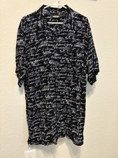 🔥 Harley Davidson Signature Print Men's Black Viscose Shirt XL