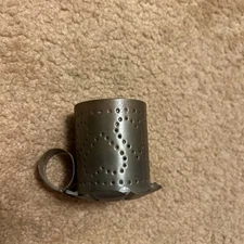 Irvin’s Tin Ware USA Chamber Primitive Punch Hearts Votive Candle Holder