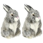 2pcs Kaninchen -Figuren Bunny Figuren Ostern Party Dekoration (zufällige Farbe)
