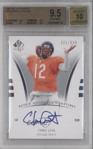 2007 SP Authentic Authentics Signatures /399 Chris Leak BGS 9.5 Rookie Auto RC - Picture 1 of 4