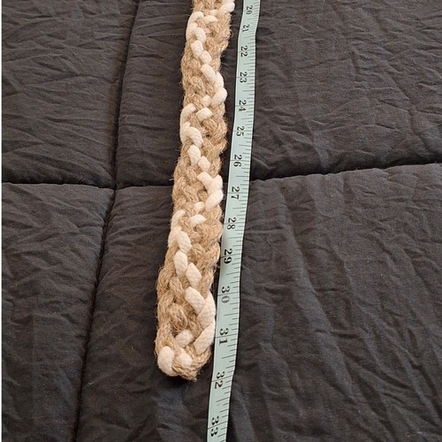 NWT Zara Belt Women Small 32" x 1 1/8" Rope Braided Juta Cotton Coastal Nautical - Picture 2 of 5