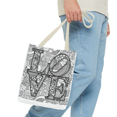 LOVE Multi Color BRAND NEW MODERN Tote Bag (AOP) - Picture 12 of 21