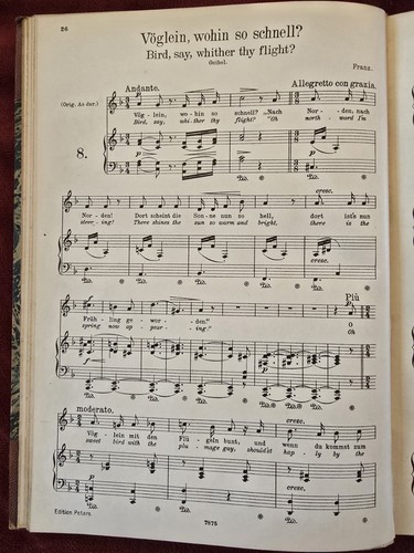 Vintage Sheet Music Bound Book: German/English 23 Pieces Brahms Tschaikowsky Etc - Picture 9 of 14