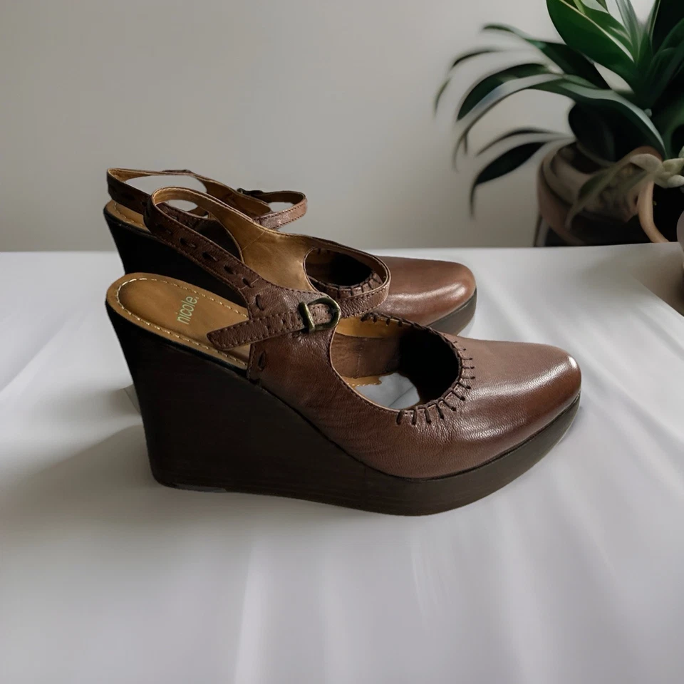 Sapatos plataforma Nicole Take It Easy anabela Jameson castanha, tamanho 8 - Imagem 4 de 4