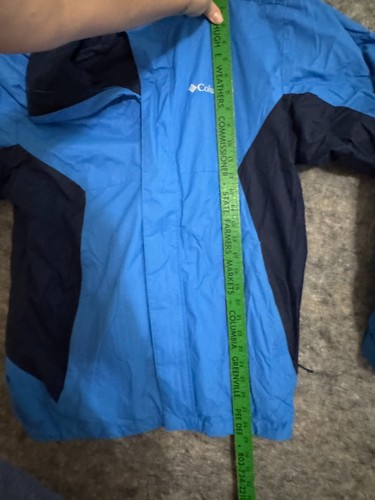 Columbia Interchange giacca blu con cappuccio e zip intera uomo media impermeabile - Foto 7 di 8