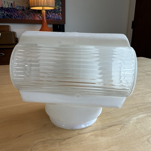 1930s Art Deco Frosted/Clear Bathroom/Porch Wall Sconces Shade Fits 3" Light