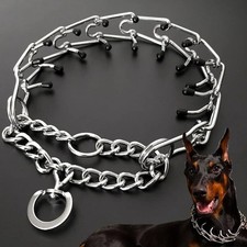 Dog Training Prong Collar Pinch Choke Chain Steel Metal Adjustable 16"-22" LARGE