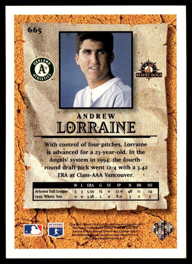 1996 Collector's Choice Silver Signiture Andrew Lorraine Rookie