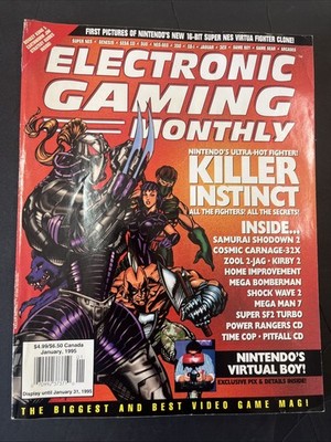 Electronic Gaming Monthly Magazine January 1995 #66 SNES Killer Instinct Cover