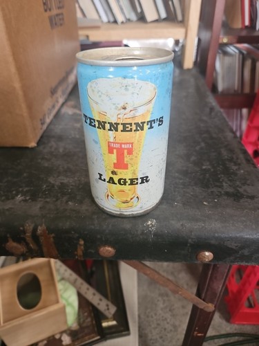 60s TENNENT'S Trade Mark Lager Beer Can VICKY Fashion Pinup Girl 12oz bottom ope - Picture 3 of 6