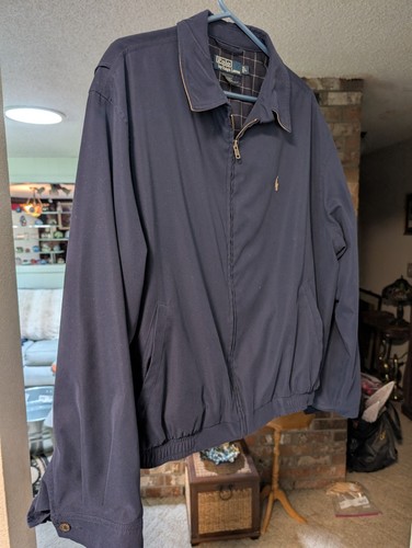 Ralph Lauren Jacke Bi Swing Herren Large Blau Full Zip Mikrofaser Gefüttert Freizeit