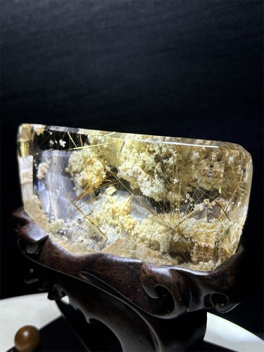 2,2 Pfund Top natürliches goldenes Rutilquarz Kristall Heilmineral Probe + Ständer - Bild 4 von 10