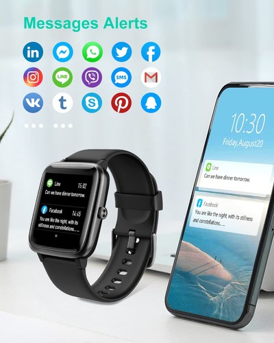 GRV Smartwatch Uomo Donna Chiamate Bluetooth Orologio Contapassi Orologio - Foto 10 di 12