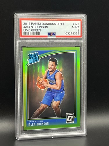 Jalen Brunson 2018-19 Donruss Panini Rated Rookie Lime Green /149 #179 PSA 9