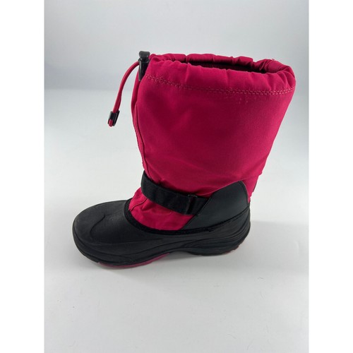 Kamik Winter Boots Girls Size 5 Pink Black Waterproof Lined Warm Snow Drawstring - Picture 4 of 10