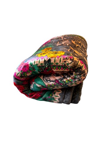 Johnny Was Reversible Serrano Cozy Throw Blanket Floral Birds Size 75"x68" EUC - Picture 21 of 21