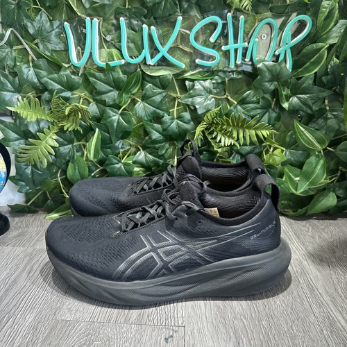 ASICS Gel Nimbus 25 Triple Black Running Shoes 1011B547 Mens Size 11.5 - Picture 4 of 9