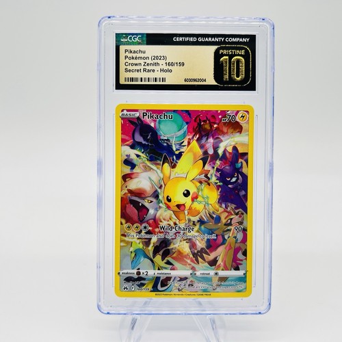 2023 POKEMON CROWN ZENITH SECRET RARE #160 HOLO-PIKACHU CGC 10 PRISTINE