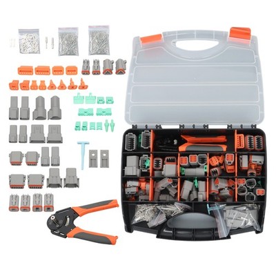 2-12 Pin DT Connector Kits Solid Contacts with Crimping & Removal Tools DT06-2S
