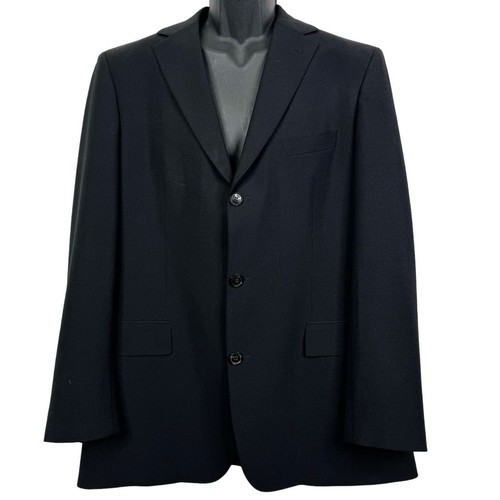 Hugo Boss Virgin Wool Scorsese Movie Black Suit Jacket Size 42L Made in USA