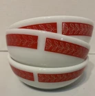 VTG PYREX RED REVEL LAUREL LEAF RESTAURANT WARE 5.5” BOWL 705 Lot Of 3