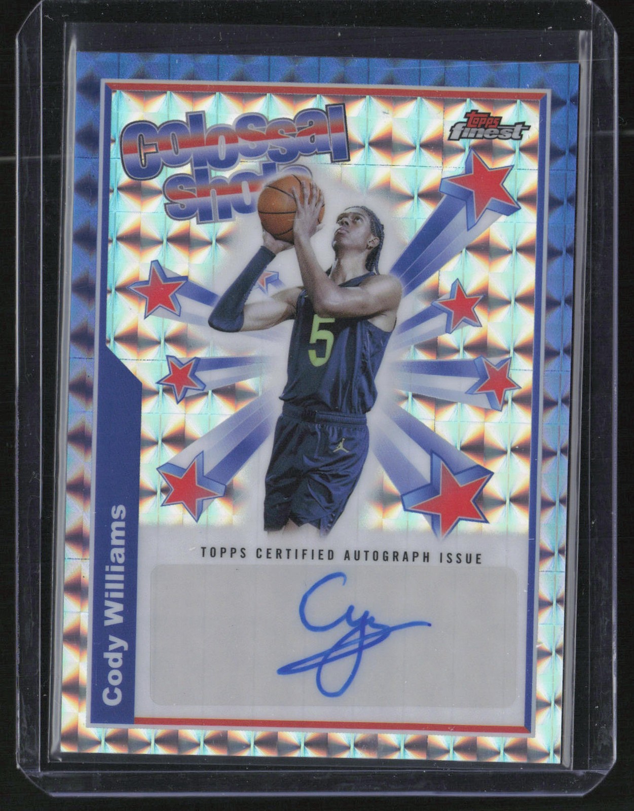 2024-25 Finest #BSA-CW Cody Williams Colossal Shots Autographs Geometric