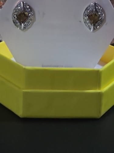 RBP 3892 Starlight Dreams Lab Created Smokey Quartz Rhodium Plated Stud Earrings - Picture 1 of 2