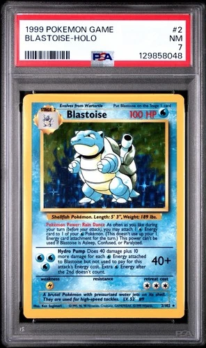 1999 Pokemon Base Set Blastoise Holo PSA 7 New Cert. Vintage Clean Copy
