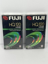 Fuji Film VHS Blank Video 2 Tapes 6 hours HQ 120 High Quality New Sealed Mint