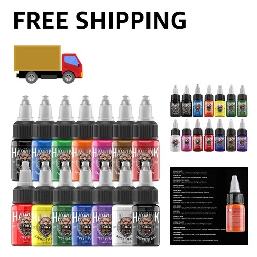 Vibrant Tattoo Ink Set with 14 Colors - 1/2 oz for Easy Application & Blending - product listing photo