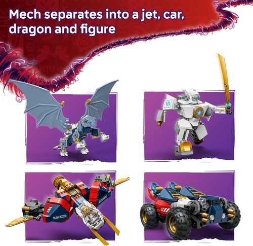LEGO® NINJAGO Zane Ultra Combiner Mech 71834 6 minifiguras 4 en 1 edades 9+ regalo - Imagen 4 de 6